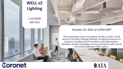 TLA Coronet AIA event WELL v2 Lighting Oct 20 2022