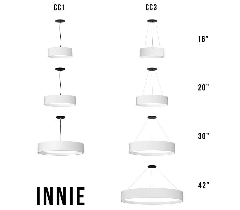 Sizes of Innie by Brownlee Lighting